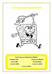 English Worksheet: Lets colour sponge bob