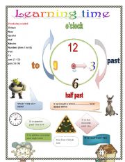 English Worksheet: Learning how to tell time