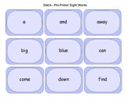 English Worksheet: Dolch Pre-Primer and Primer Cards