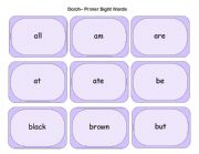 English Worksheet: Dolch Primer Cards