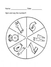 English Worksheet: Spin the number
