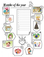 English Worksheet: months of the year