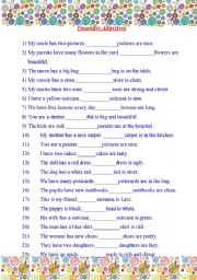 English Worksheet: Possessive Adjectives