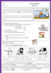 English Worksheet: 7th form full term test n 2