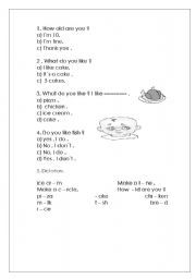 English worksheet: food