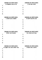English Worksheet: Comparing Animals