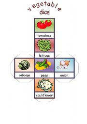 English Worksheet: vegetable dice