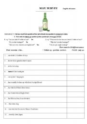 English worksheet: Soju Survey 