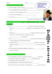 English worksheet: Chuck Norris: Grammar revision: questions tags, have to, one or ones, If sentence type 1, verbs with two objects, since and for 