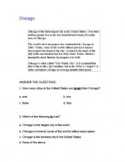 English Worksheet: reading comprehension