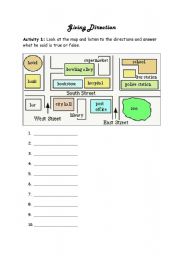 English Worksheet: giving direction