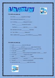 English Worksheet: a an some any