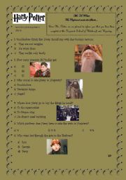 English Worksheet: Harry Potter and the Philosophers stone 1/2