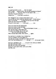 English worksheet: U2  ONE