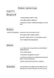 English Worksheet: Academic English- Problem-Solution Essay