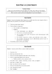 English Worksheet: Role play: crime report