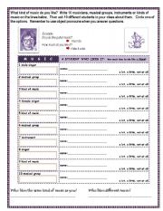 English Worksheet: Object pronouns - What kind of music do you like?