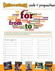 English Worksheet: Collocations: verb + preposition