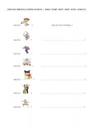 English Worksheet: can or cant