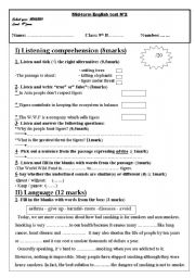 English Worksheet: 9 th year mid term test n2 recommended for Tunisian pupils