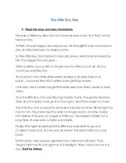 English Worksheet: The Little Boy Star