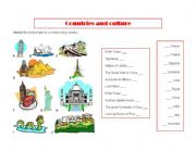 English worksheet: Countries and culture