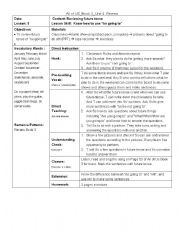 English worksheet: Teaching plan template
