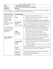 English Worksheet: Teaching plan template