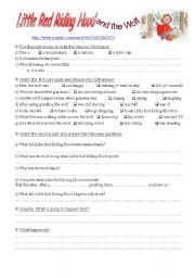 English Worksheet: Little Red Riding Hood and the Wolf.