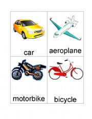 English Worksheet: Transport Flash Cards