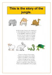 English Worksheet: The story of the jungle (TPR activity)