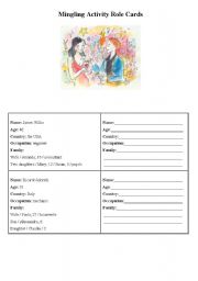 English worksheet: Mingling Activity Role Cards