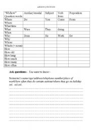 English worksheet: AKING QUESTIONS