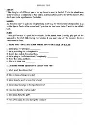 English worksheet: English Test