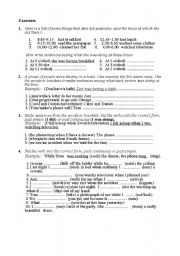 English Worksheet: Past Continuous Tense