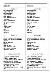 English Worksheet: language classroom