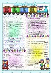 English Worksheet: INDEFINITE PRONOUNS-TUTORIAL-ANSWER KEY