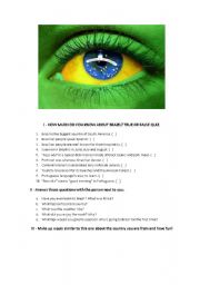 English Worksheet: BRAZIL! How much do you know about it?!