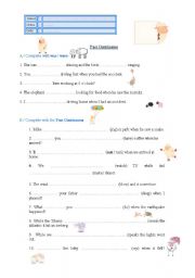 English Worksheet: Past Continuous