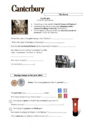 English Worksheet: short visit to Canterbury