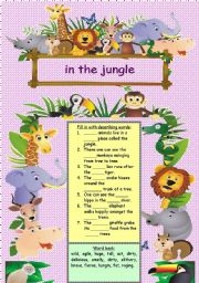 English Worksheet: in the jungle