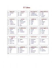 English Worksheet: IT Taboo