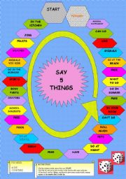 English Worksheet: SAY 5 THINGS