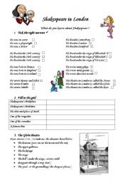 English Worksheet: Shakespeare and the Globe