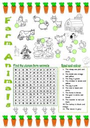 English Worksheet: FARM ANIMALS (2/3)