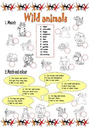 English Worksheet: WILD ANIMALS (3/3)