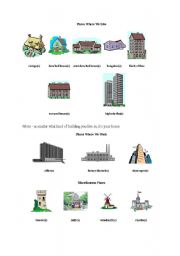 English Worksheet: describing buildings