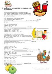 English Worksheet: Eat it