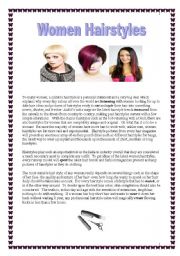 English Worksheet: Women Hairstyles 