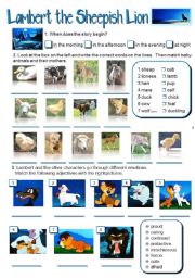 English Worksheet: LAMBERT THE SHEEPISH LION